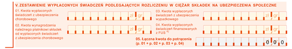 sekcja V zus dra